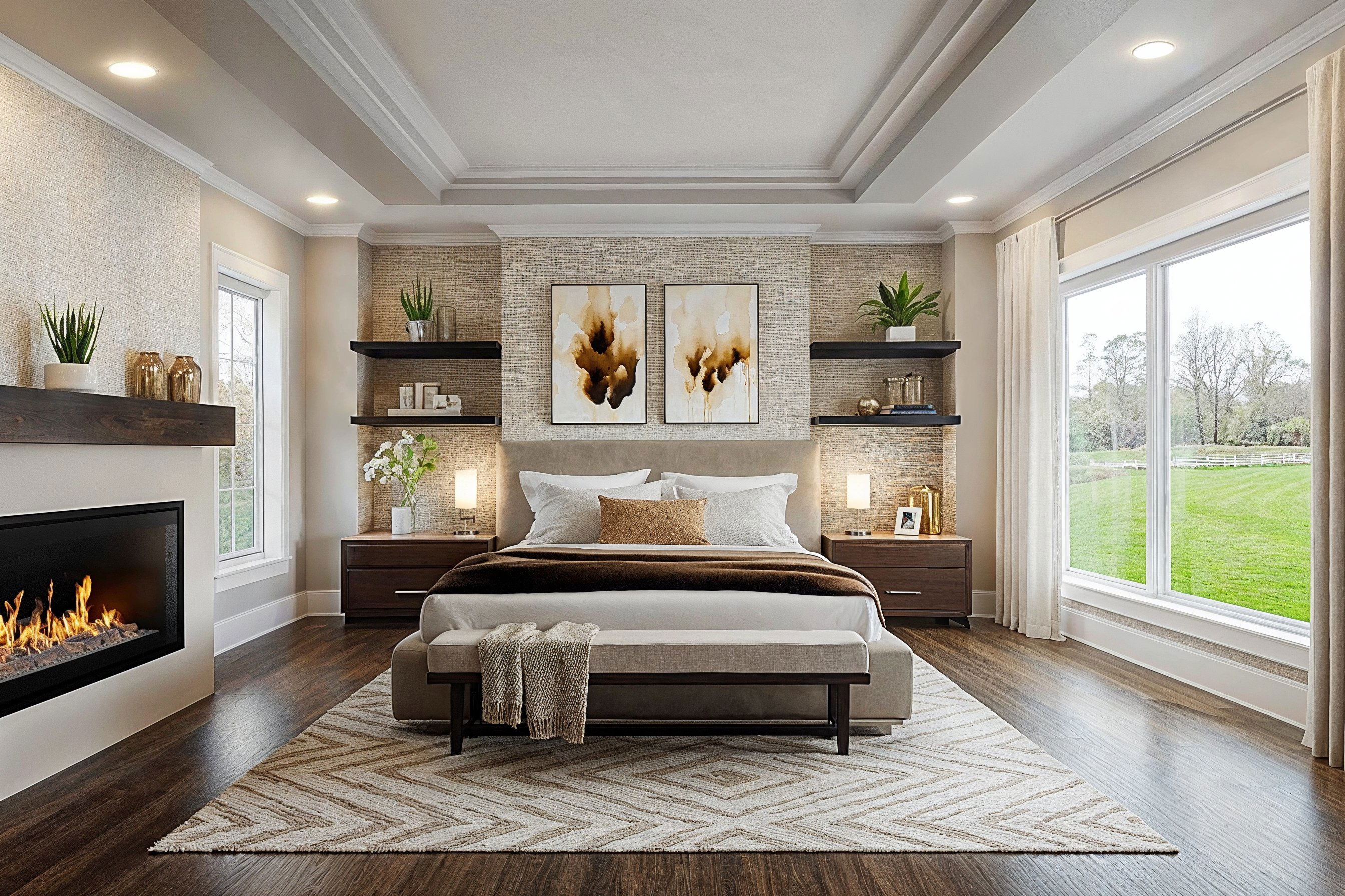 Before &amp; After: Inviting Large Master Bedroom Design by top South Fulton interior decorators