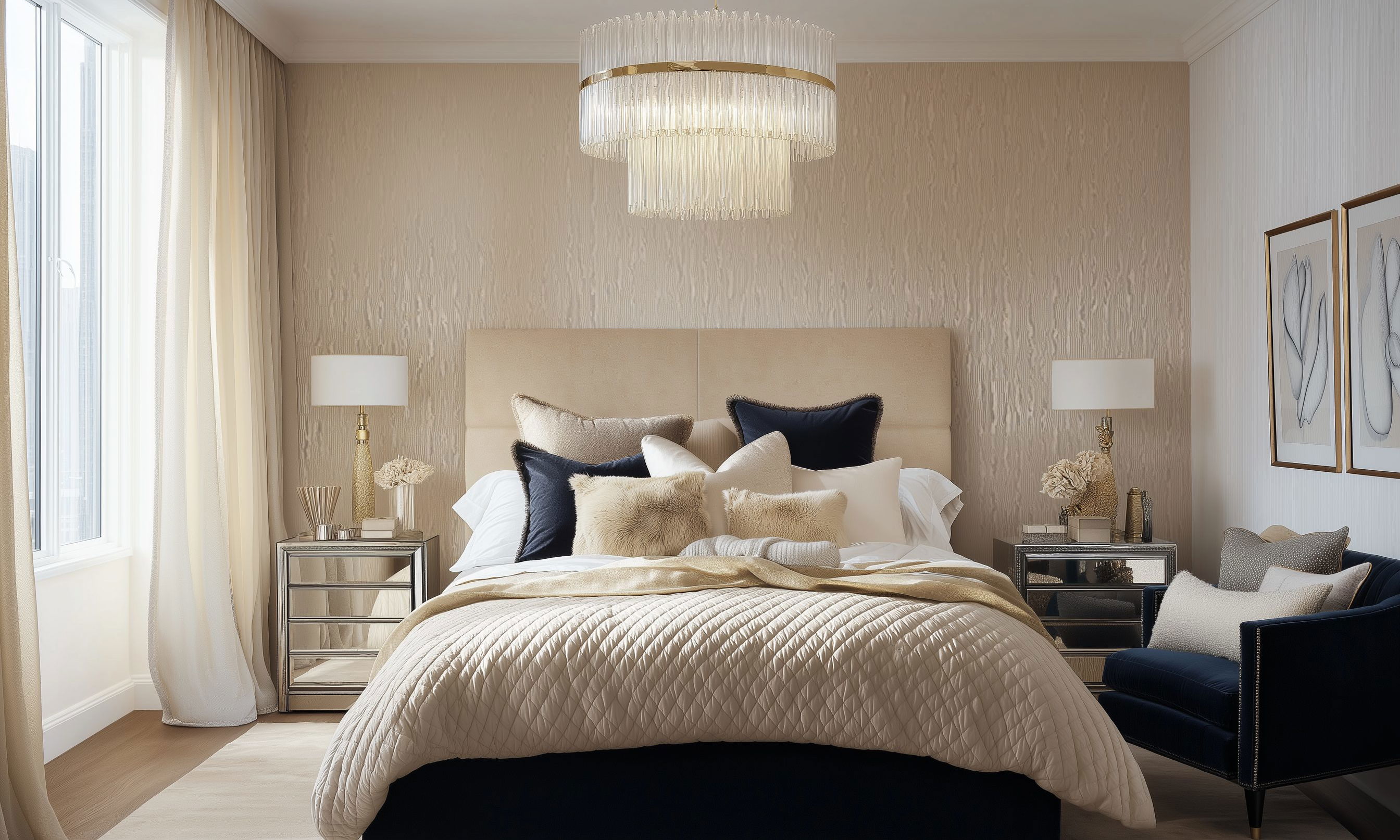 Before & After: Elegant Master Bedroom + Classy Boy's Bedroom by interior decorators in New York, New York