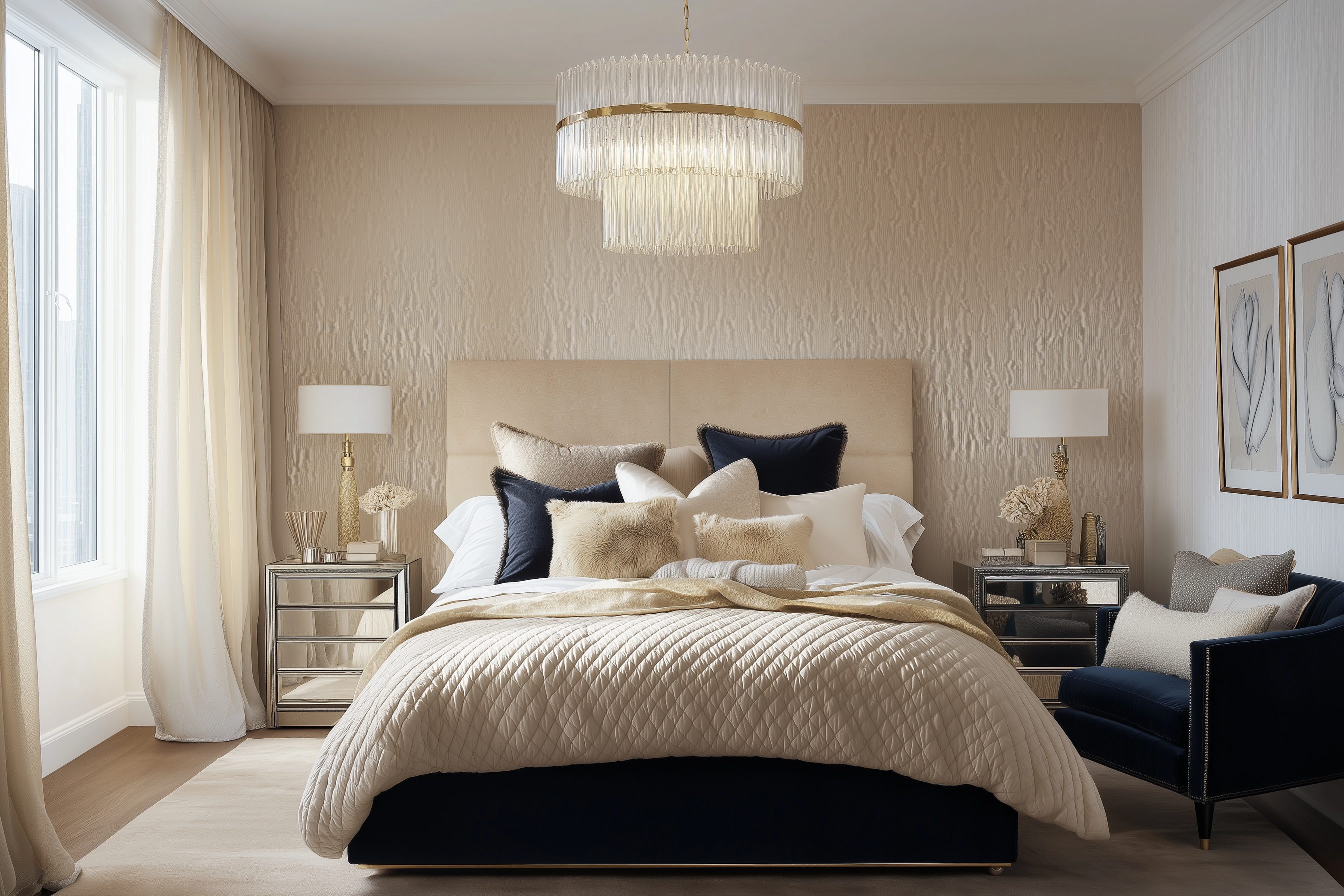 Before & After: Elegant Master Bedroom + Classy Boy's Bedroom by interior decorators in New York, New York