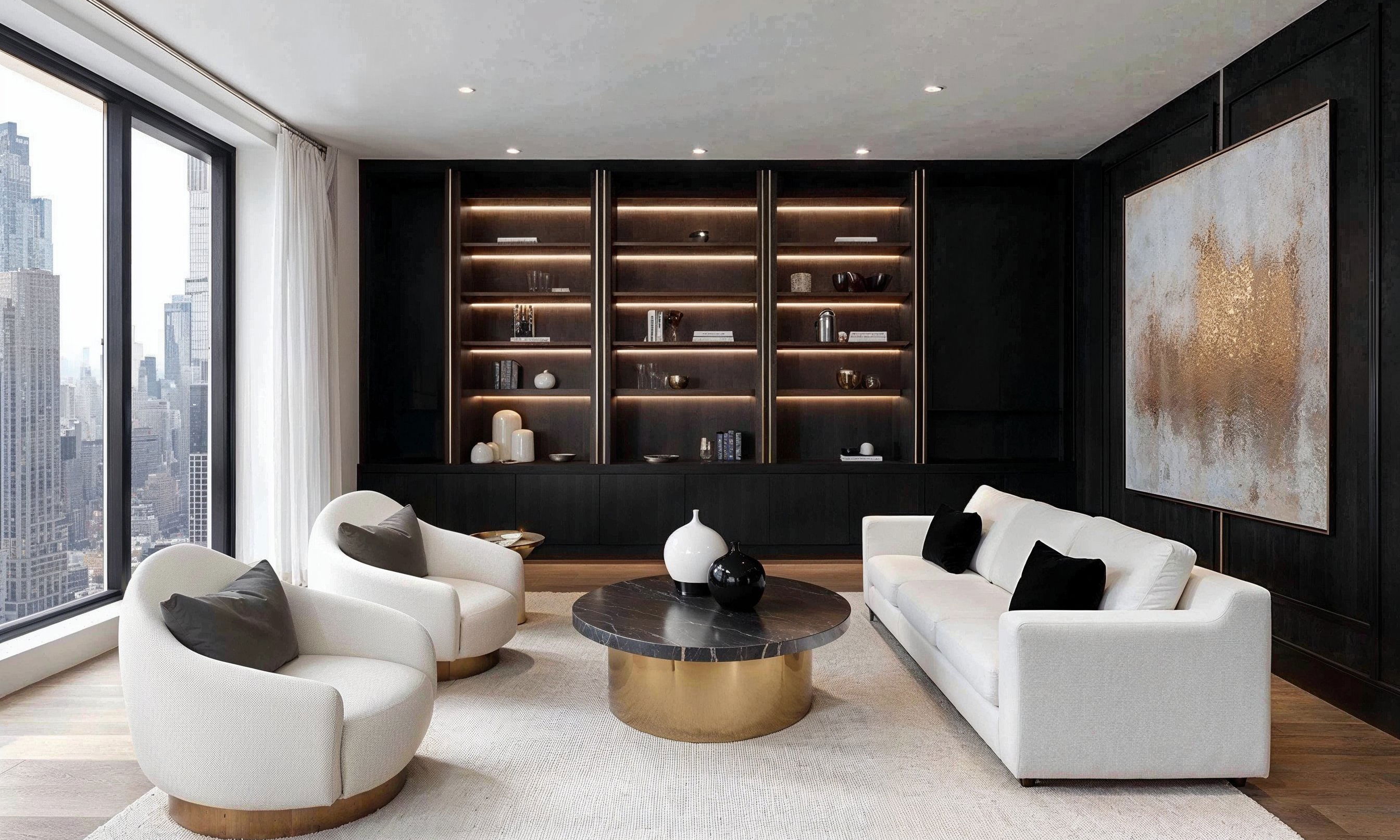 Before & After: Modern Transitional Living Room and Dining Room by top Irvine interior decorators