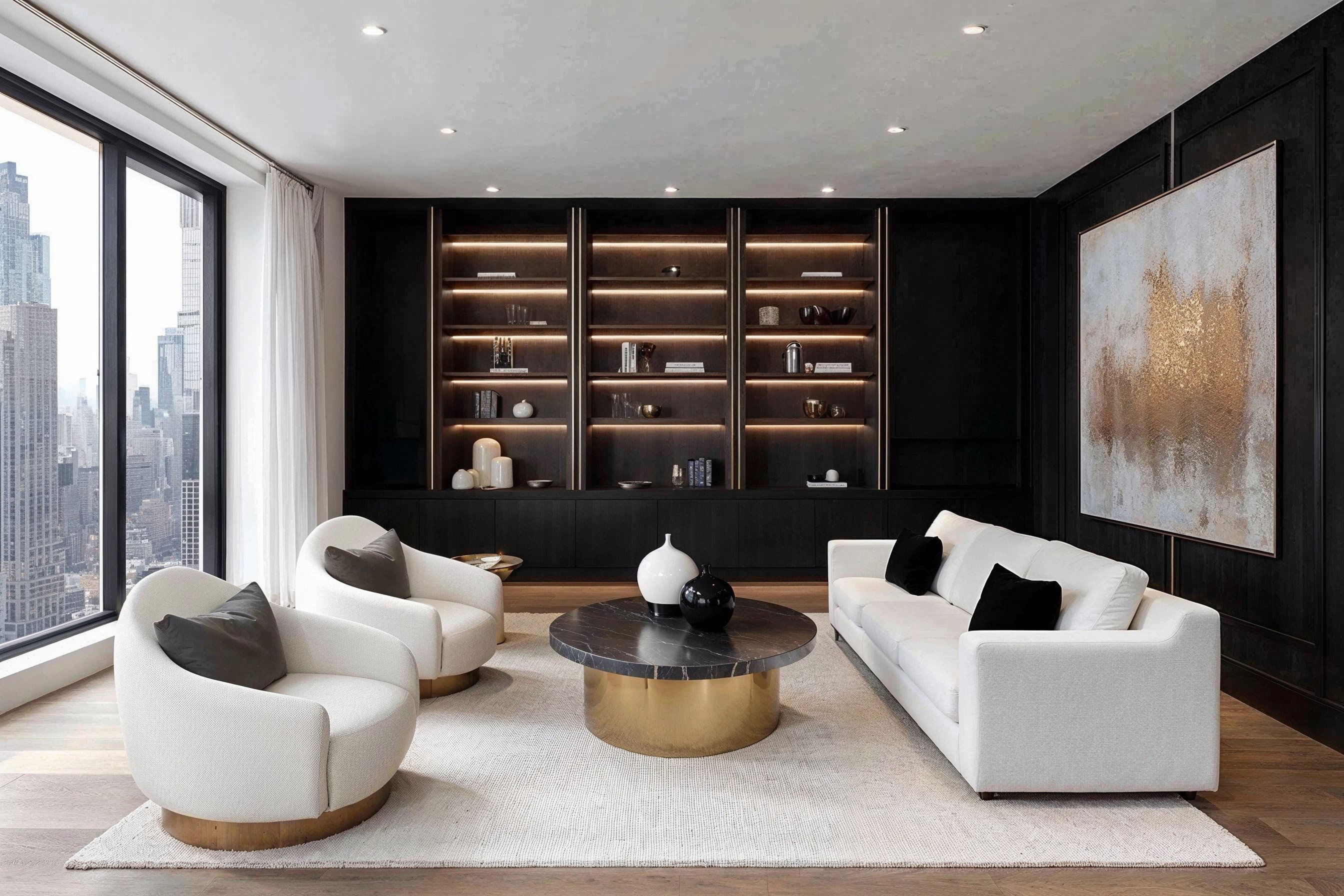 Before & After: Modern Transitional Living Room and Dining Room by top Irvine interior decorators