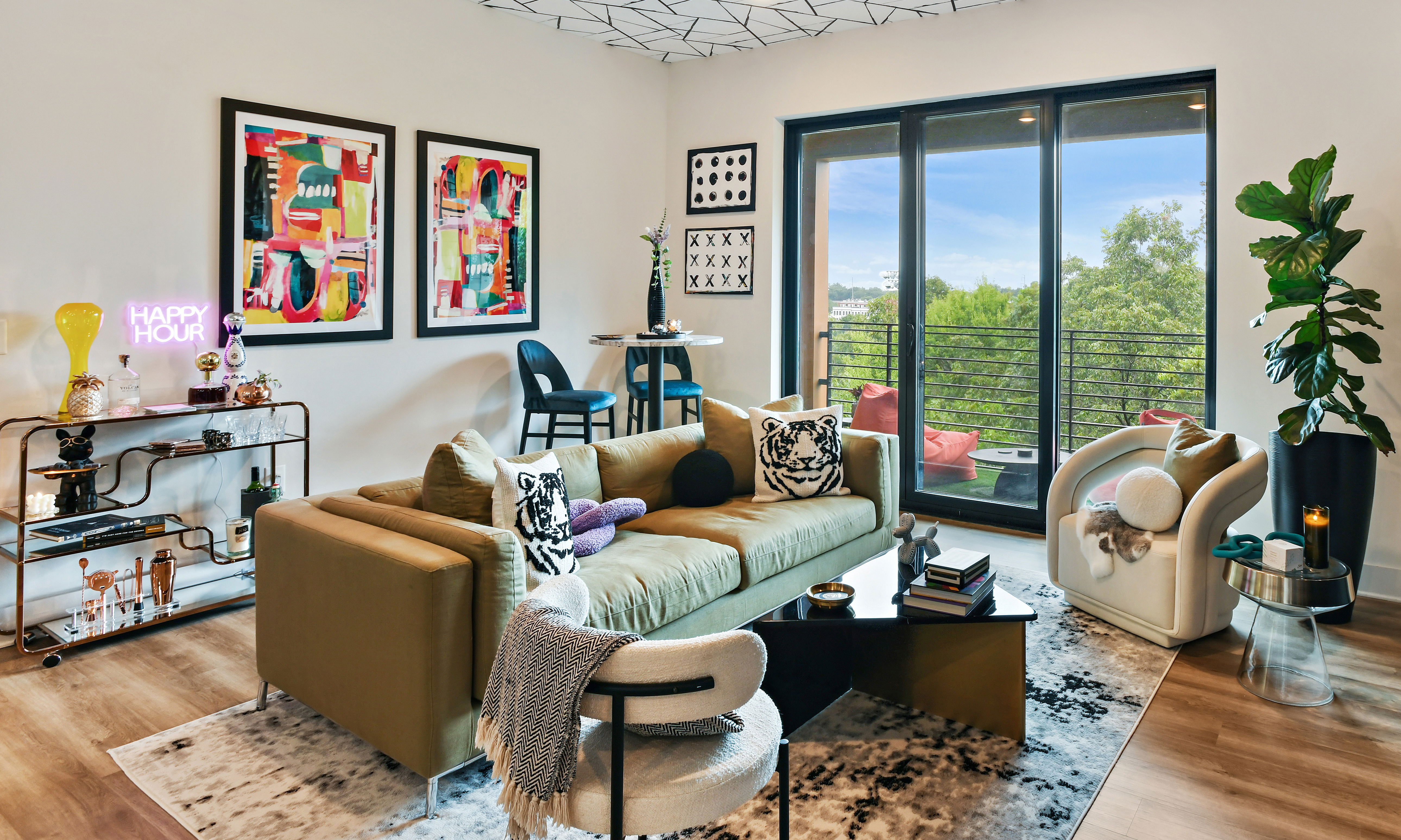 Before &amp; After: Eclectic Reading Room and Home Office Design by affordable Houston interior decorators