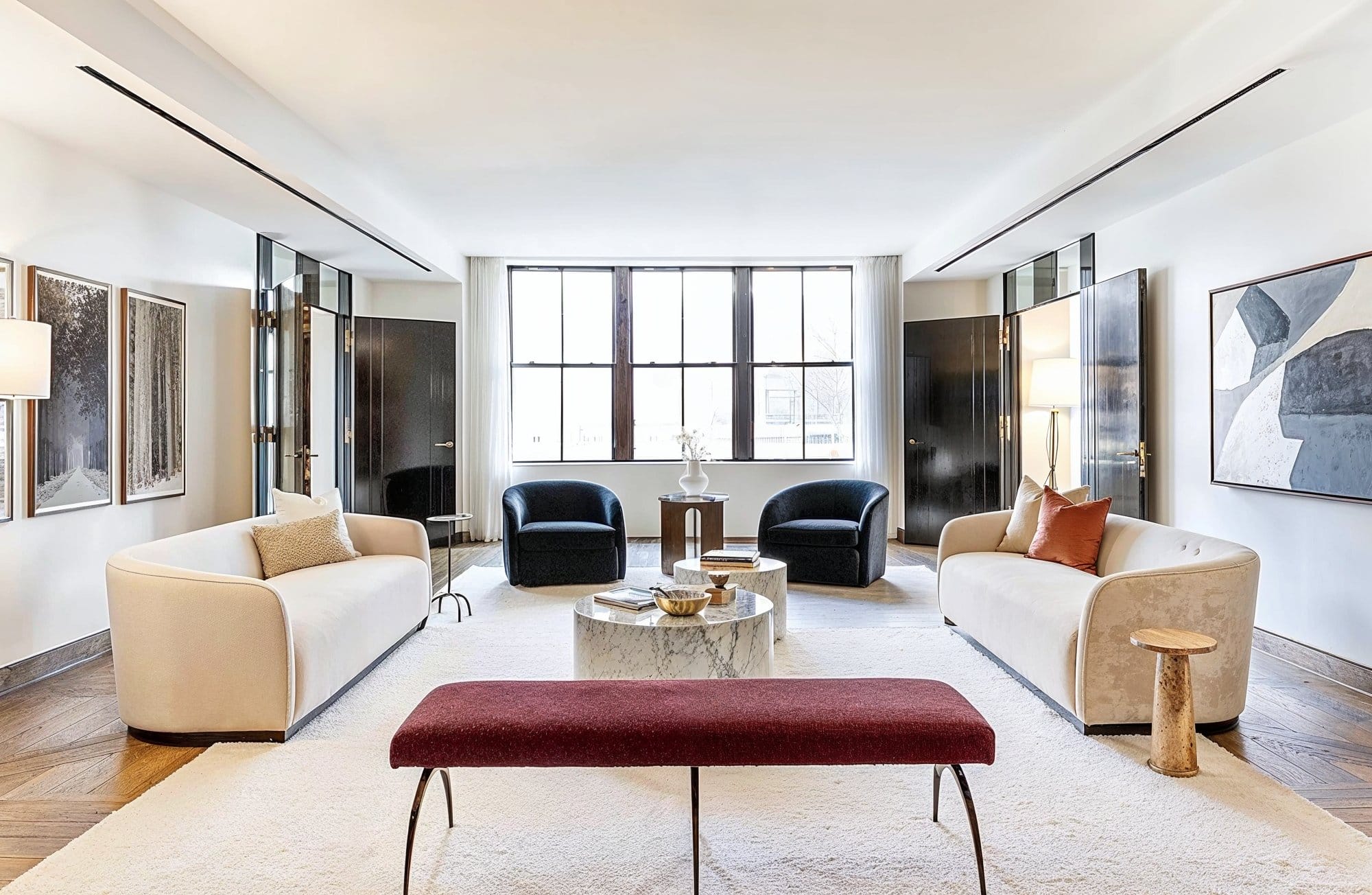 Before & After: Transitional Formal Living Room and Dining Room by interior decorators in Brentwood, Tennessee