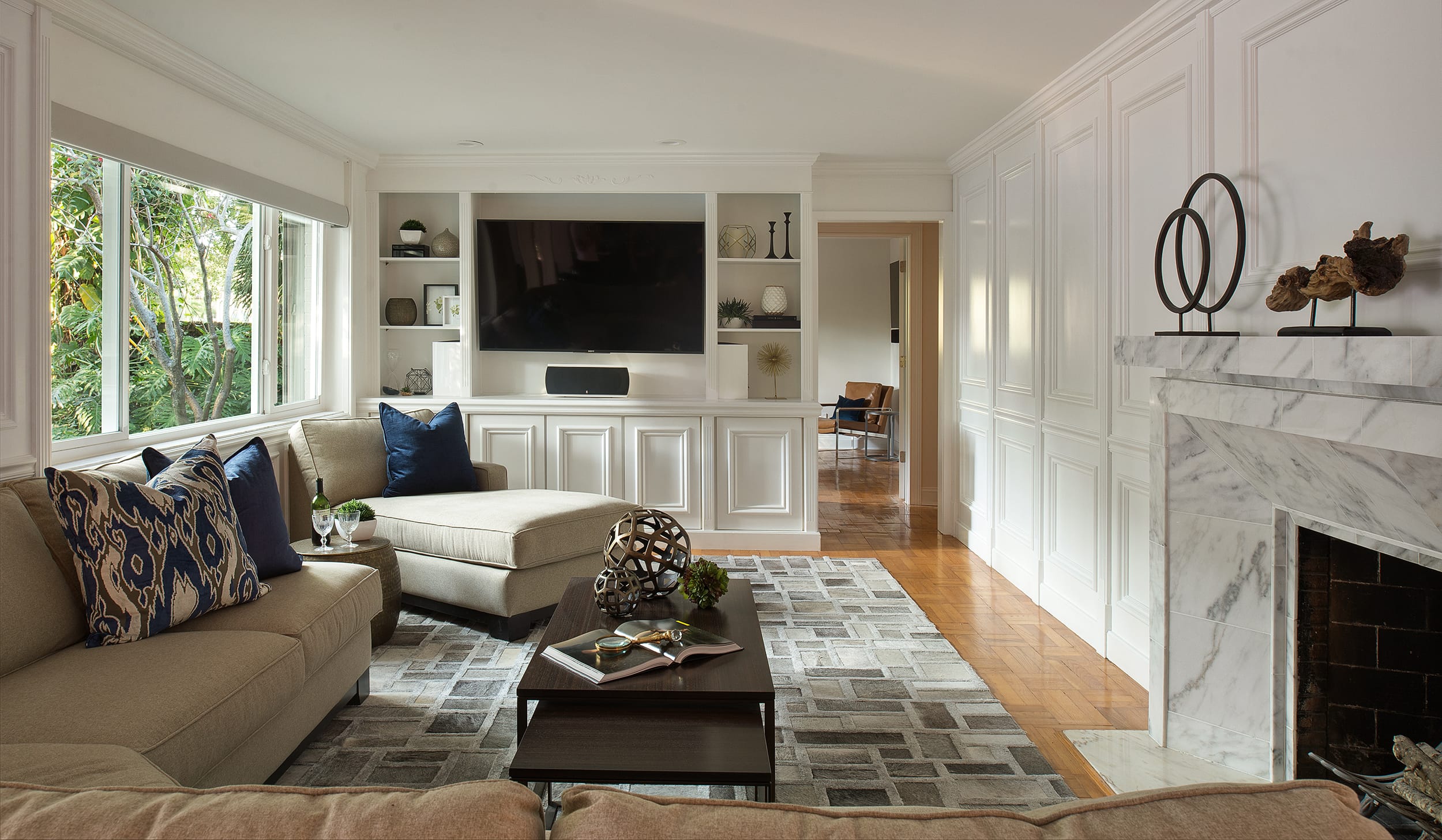Before &amp; After: Transitional Multipurpose Room Design by top Springfield interior decorators