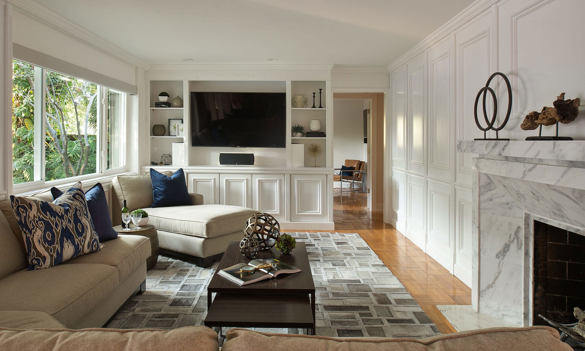 Before &amp; After: Transitional Multipurpose Room Design by top Springfield interior decorators