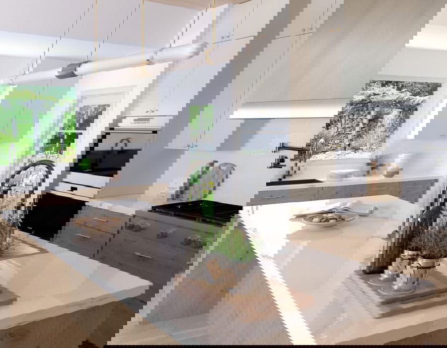 Kitchen cabinet trends 2026 in a modern kitchen interior by Decorilla designer, Vasyl M.