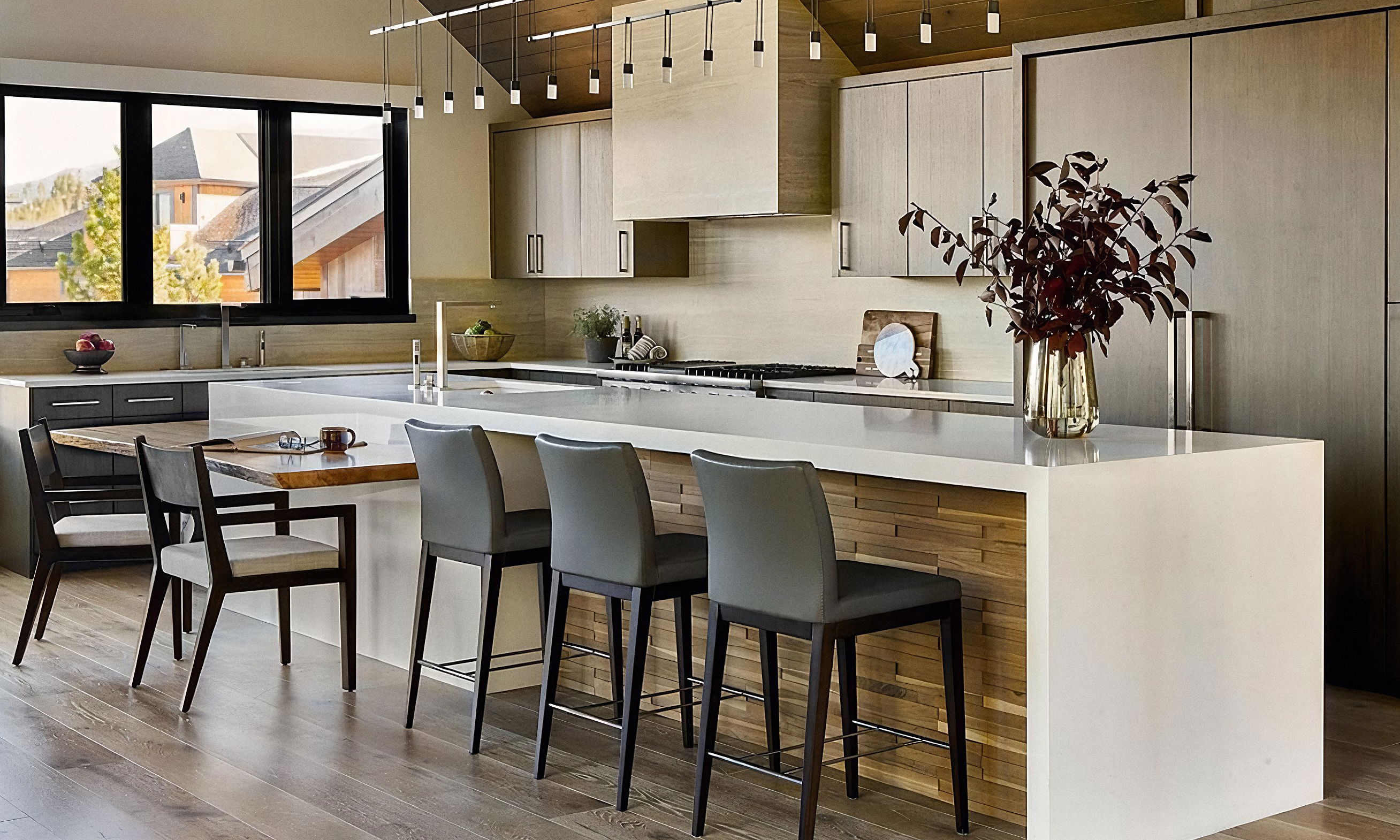 Before &amp; After: Mid-Century Meets Modern Organic Kitchen by top Detroit interior decorators