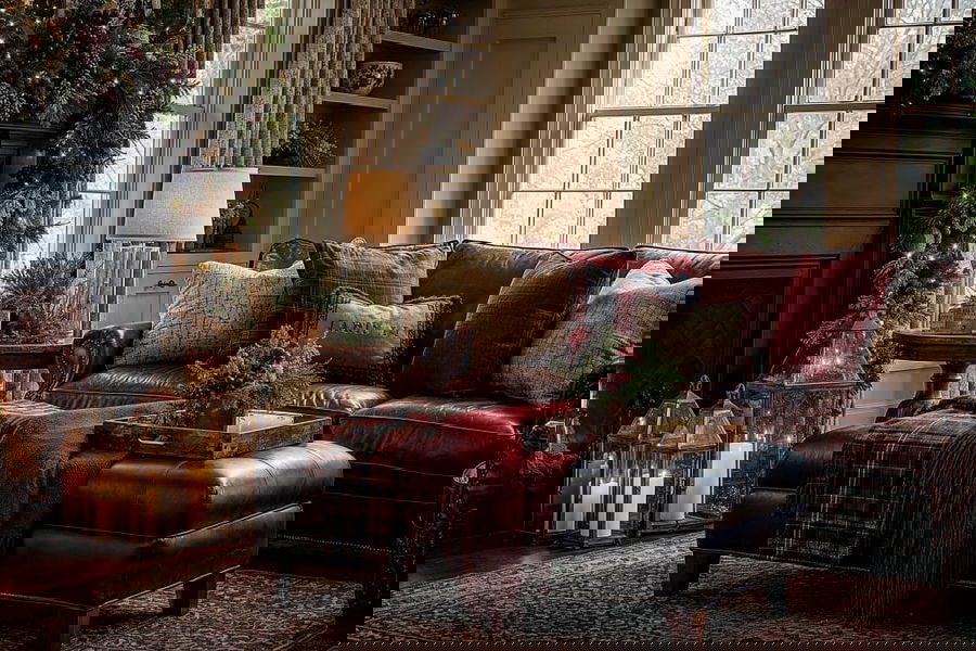 Ralph Lauren Christmas vibes in a living room by Decorilla