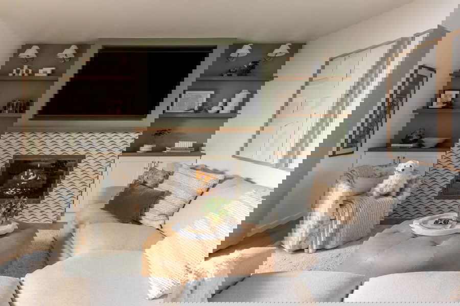 Cozy living room design by Decorilla designer, Megan W.