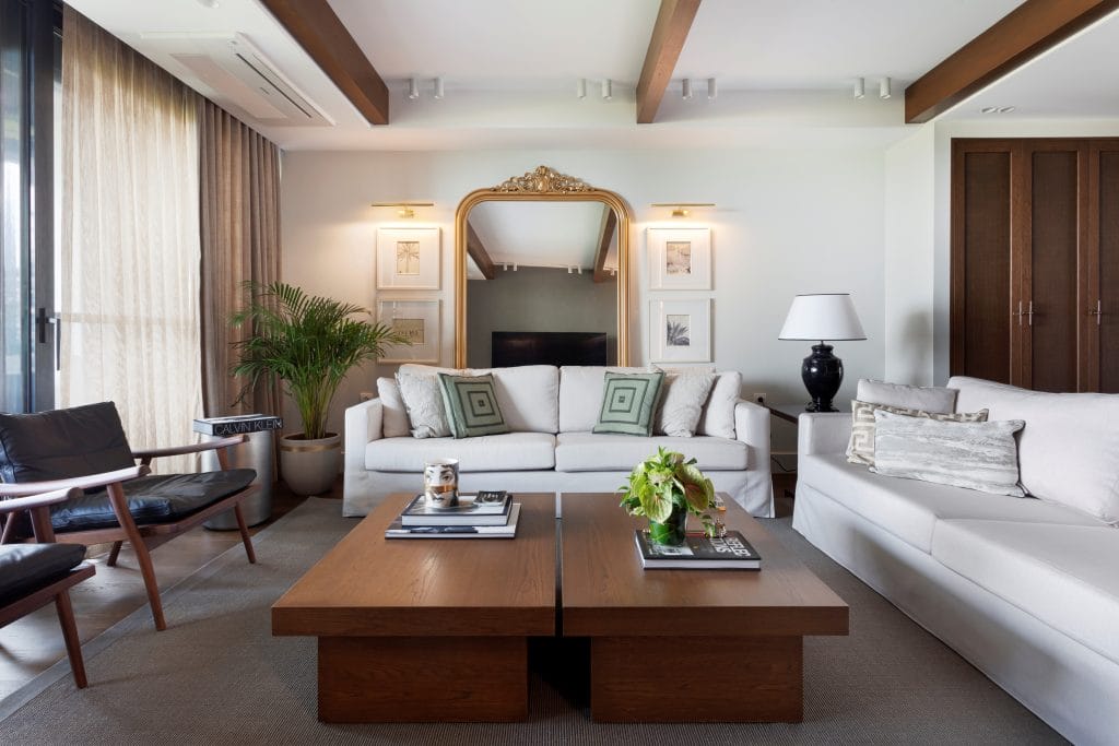 Uttermost in a living room with mirror