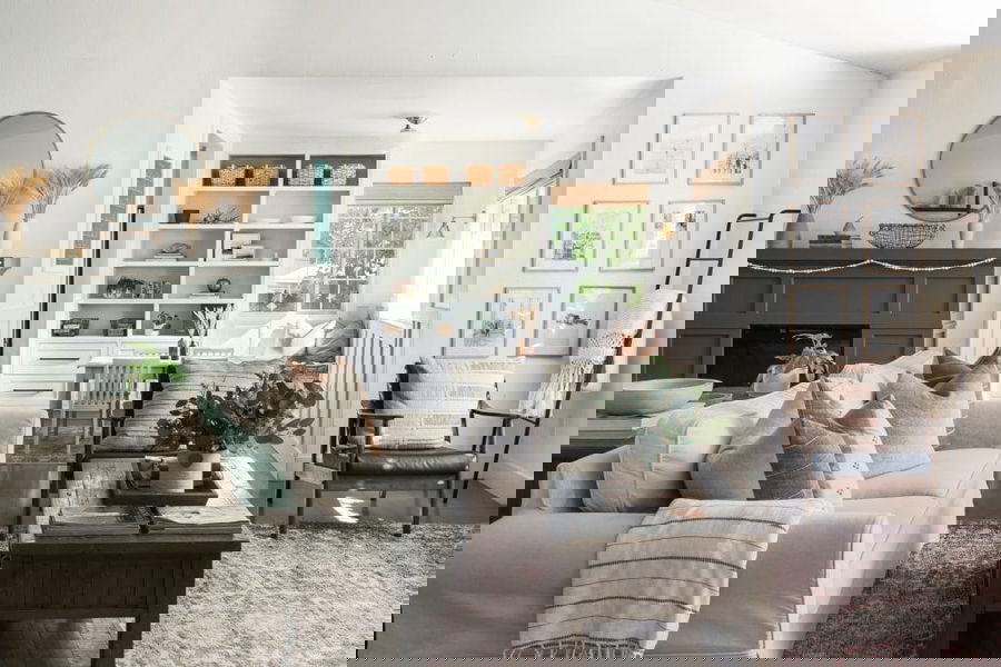 Breezy Contemporary Coastal Interior Design for a living room by Decorilla designer, Amanda J