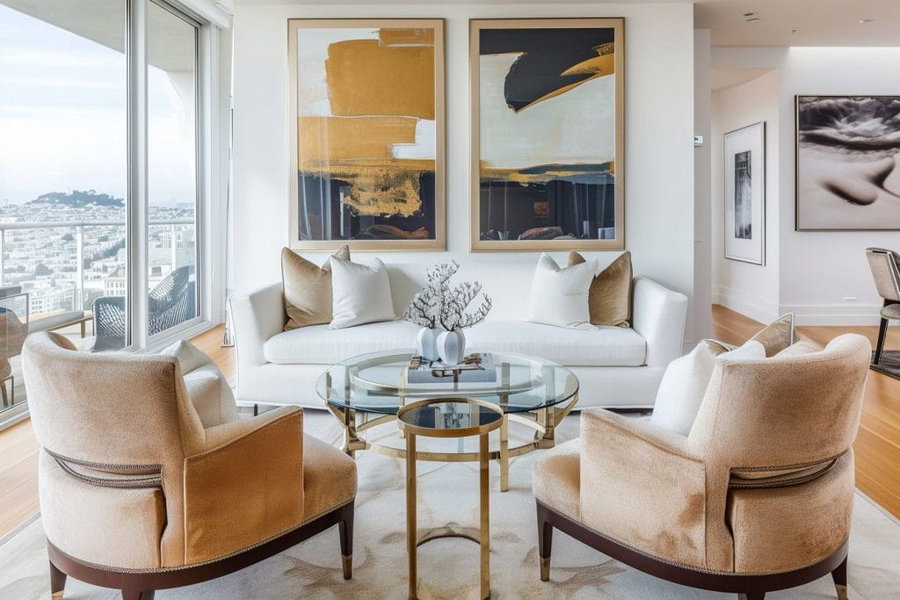 Modern apartment living room by Decorilla