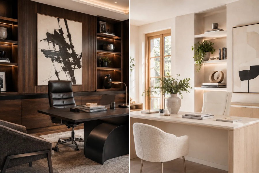 Before & After: His and Hers Home Office Design