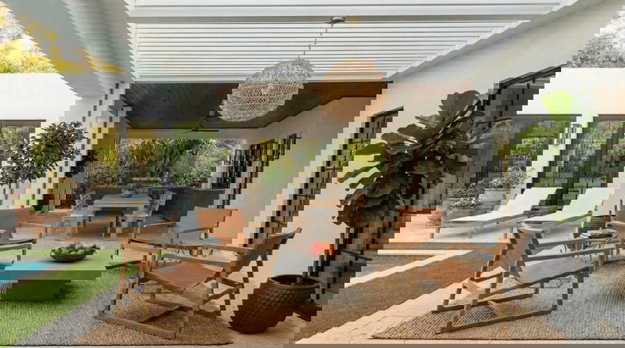 contemporary outdoor living room featuring the best outdoor furniture