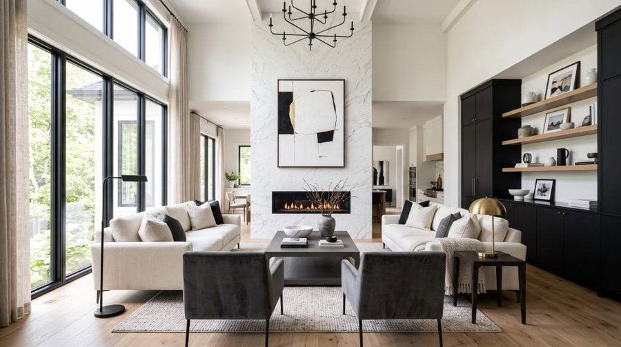 Contemporary house interior before and after by Decorilla