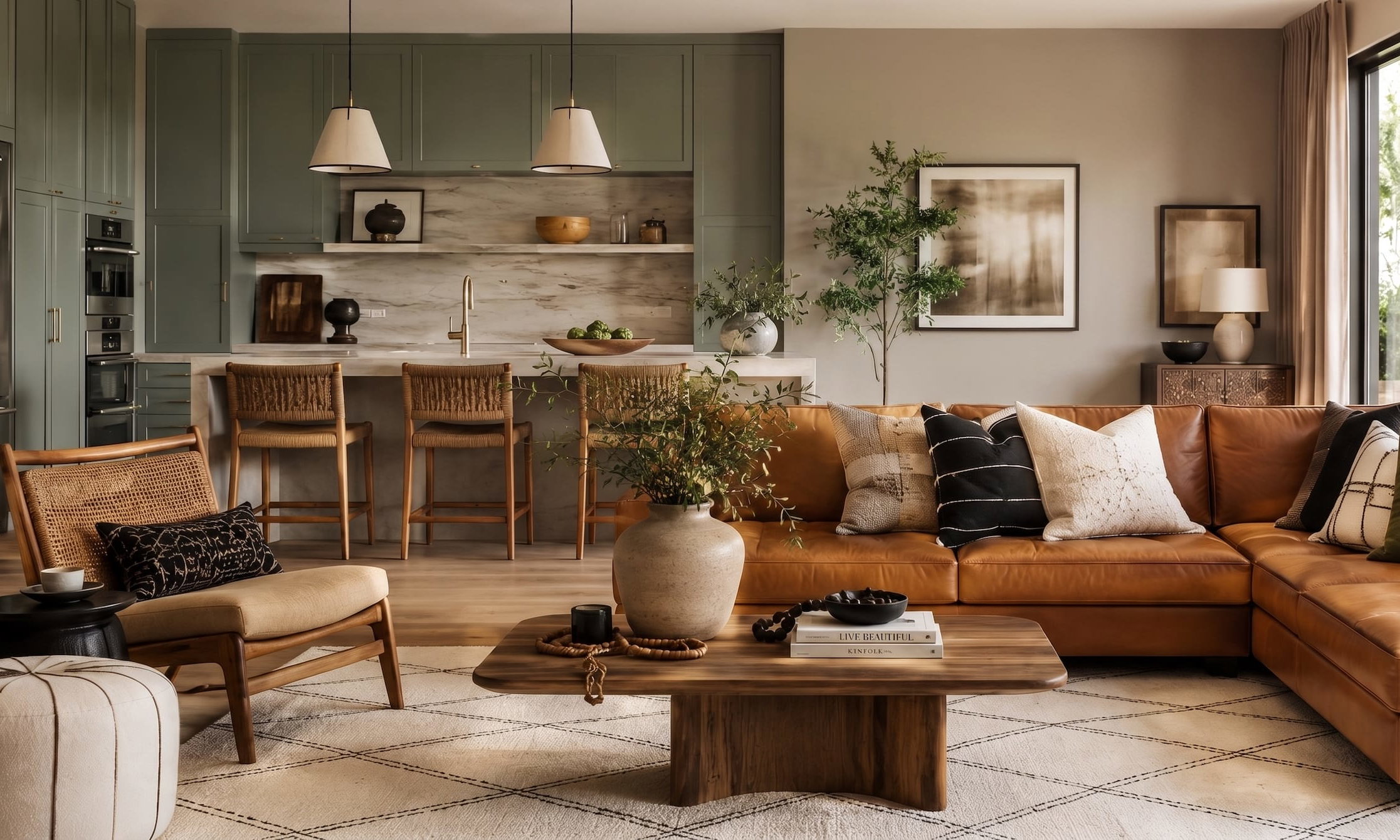 Before & After: Bohemian Interior Design with Japandi Accents by interior decorators in Allen, Texas