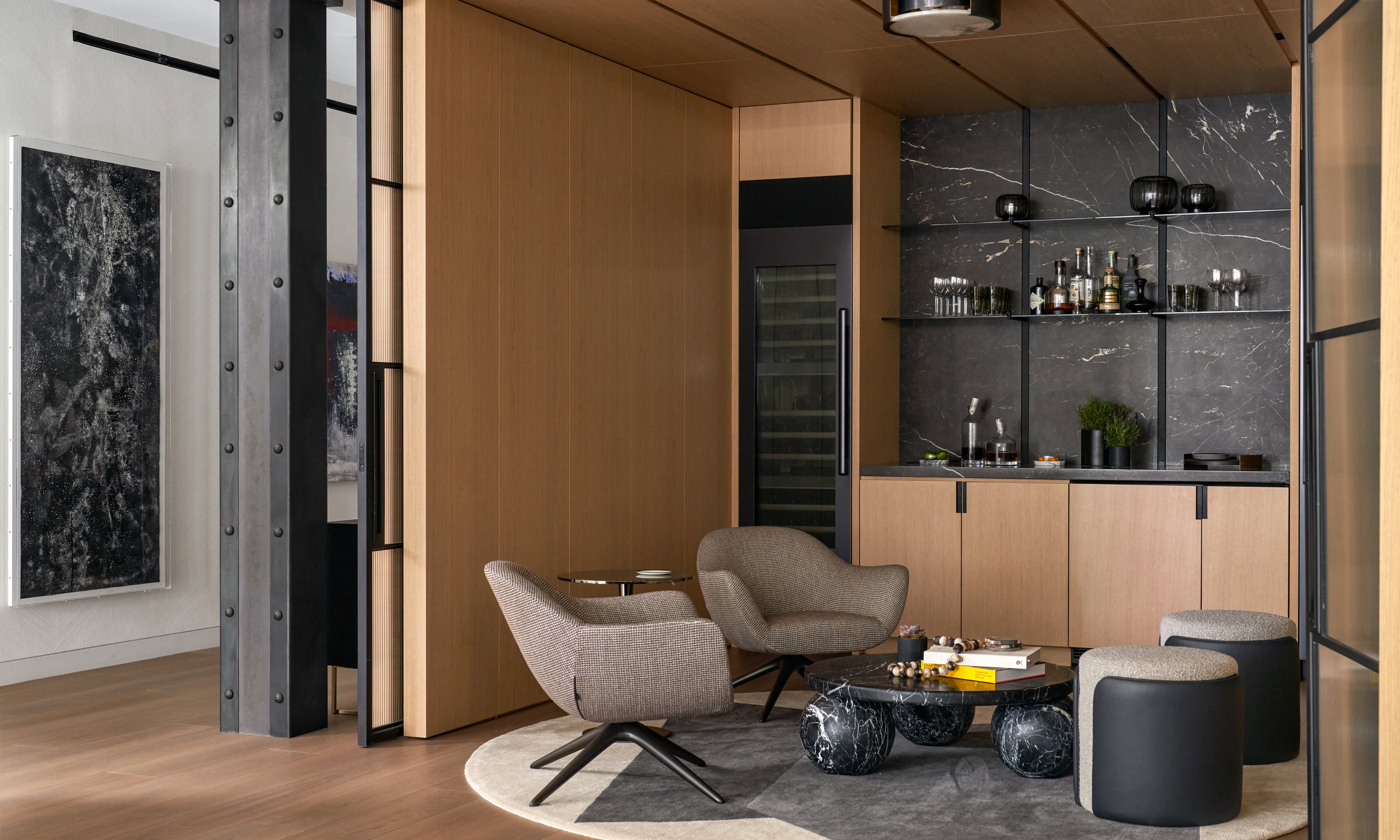 Before & After: Modern In-Home Bar Design by top West Palm Beach interior decorators