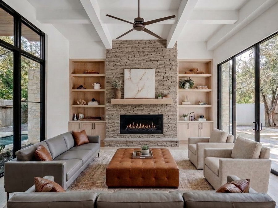 Modern rustic style living room by Decorilla