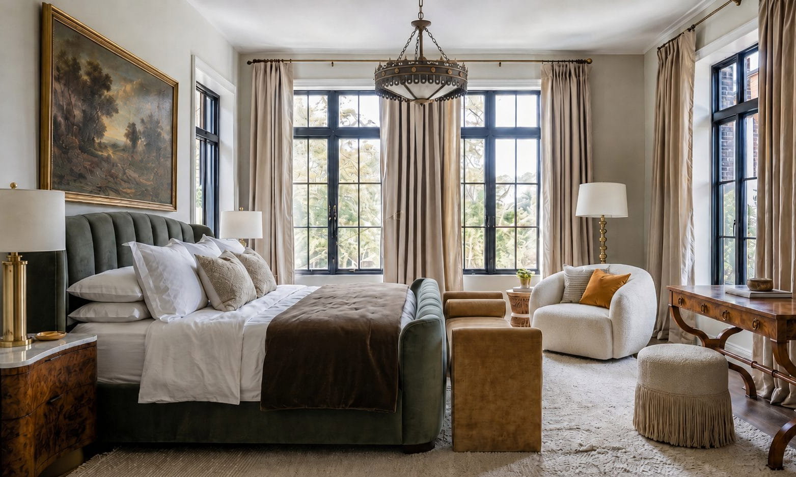 Before &amp; After: Modern Vintage Bedroom Design by interior decorators in Detroit, Michigan