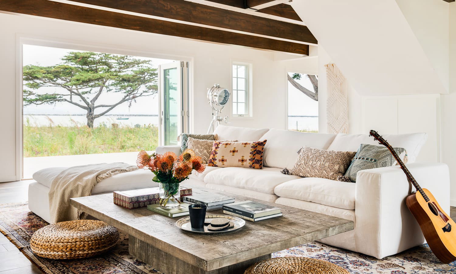 Before & After: Scandi Boho Living Room & Breakfast Nook by top Austin interior decorators