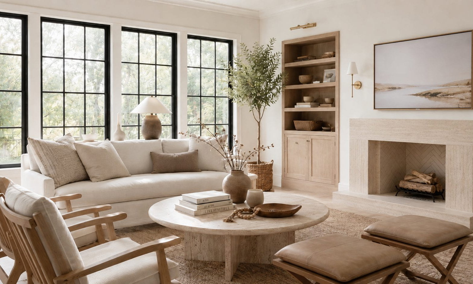 Before & After: Scandi Boho Living Room & Breakfast Nook by top Austin interior decorators