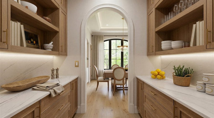 Transitional scullery utility room design by Decorilla